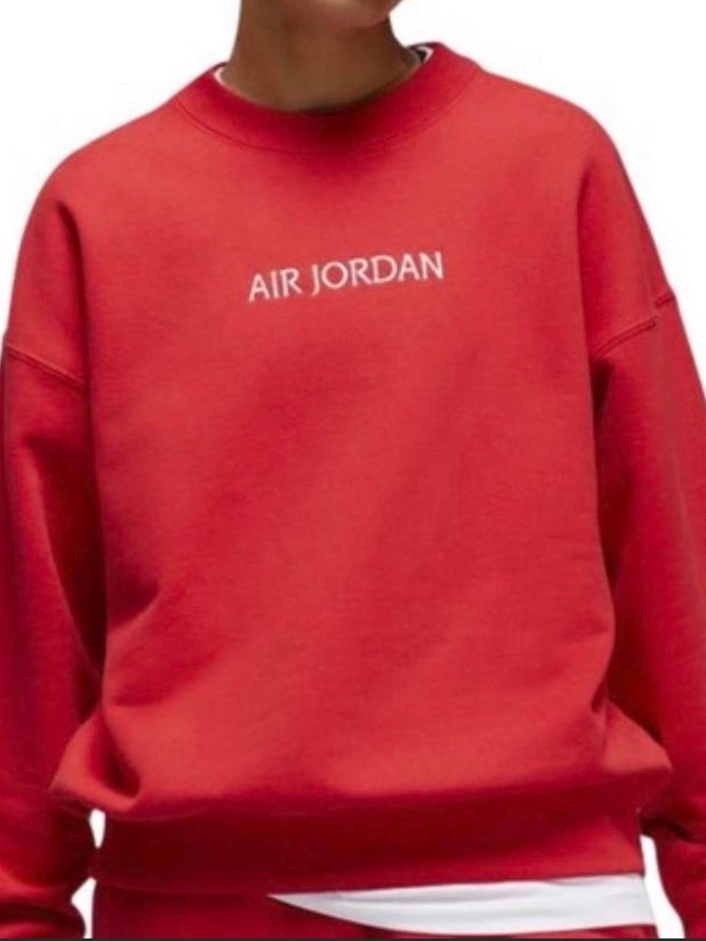Cotton Jordan Red Oversized Crewneck